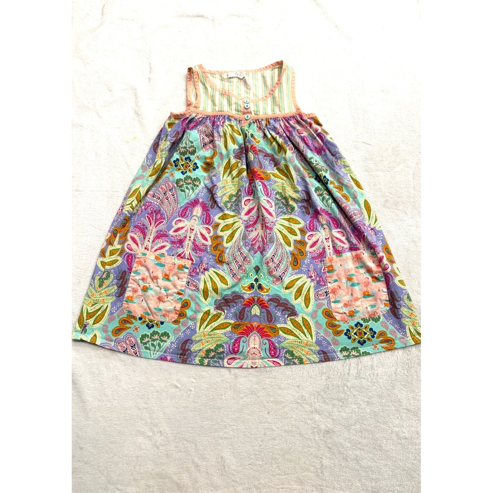 Matilda Jane 435 Girls Paisley Floral Sleeveless Dress Purple Teal Orange Sz 14